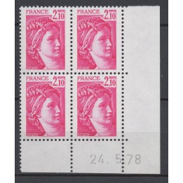 Timbre de collection France - 1978 Coin Daté (1978)