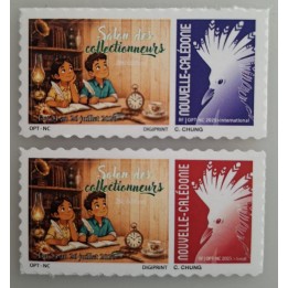 Timbre de collection Nouvelle-Caledonie - 2026 Autoadhésif Salon des Collectionneurs Noumea - Cagou Rouge et Bleu