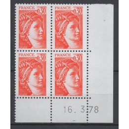 Timbre de collection France - 1968a Coin Daté (1978)