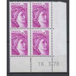 Timbre de collection France - 1969a Coin Daté (1978)
