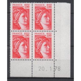 Timbre de collection France - 1972b Coin Daté (1978)