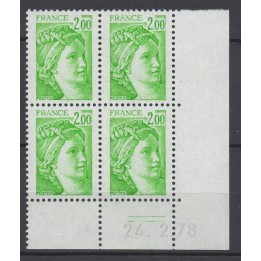 Timbre de collection France - 1977a Coin Daté (1978)
