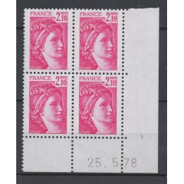 Timbre de collection France - 1978a Coin Daté (1978)