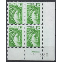 Timbre de collection France - 2101b Coin Daté (1980)