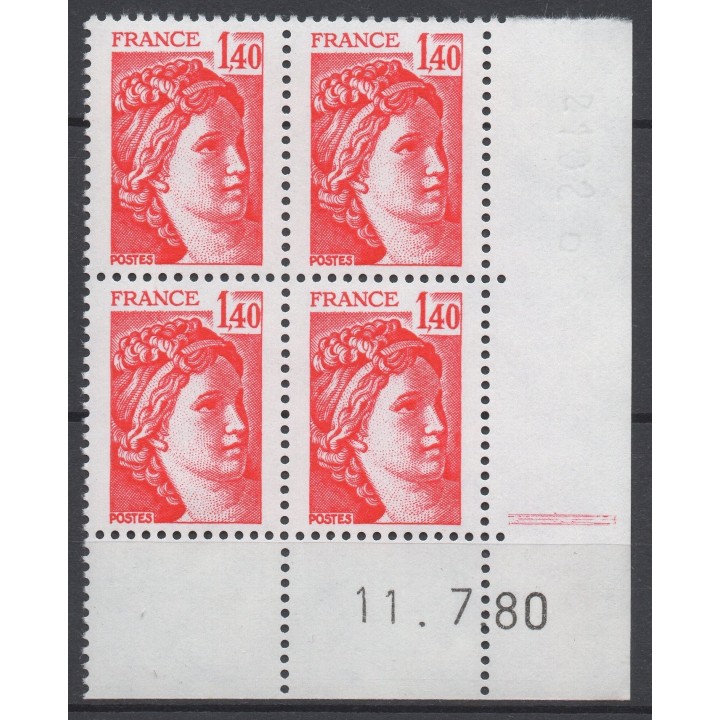 Timbre de collection France - 2102b Coin Daté (1980)