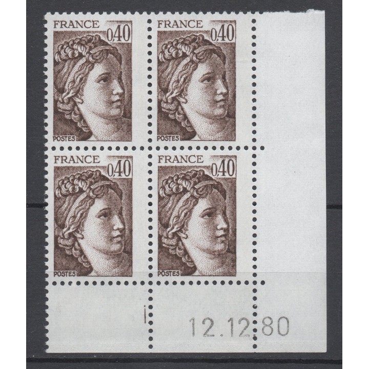Timbre de collection France - 2118b Coin Daté (1980)