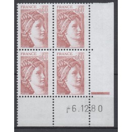 Timbre de collection France - 2119b Coin Daté (1980)