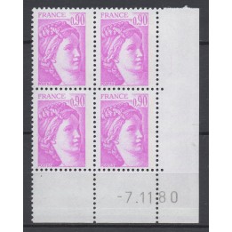 Timbre de collection France - 2120a Coin Daté (1980)