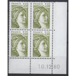 Timbre de collection France - 2121a Coin Daté (1980)