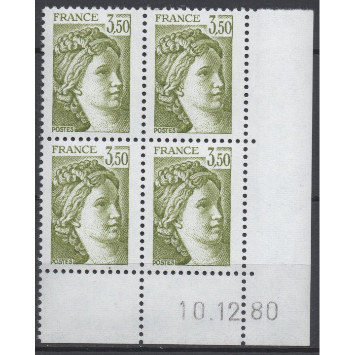 Timbre de collection France - 2121a Coin Daté (1980)