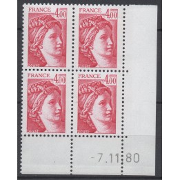 Timbre de collection France - 2122b Coin Daté (1980)