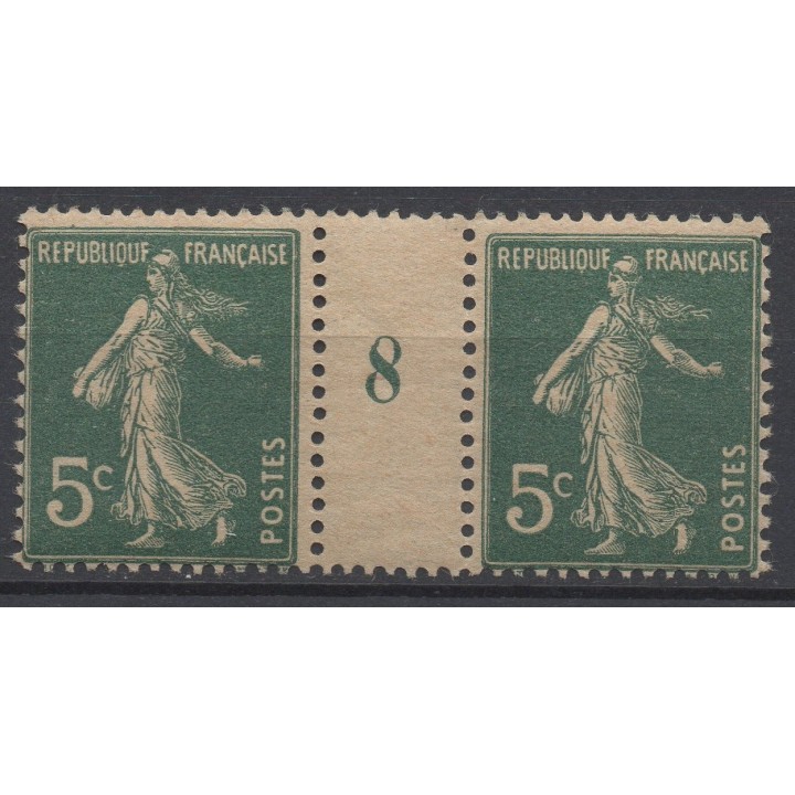 Timbre de collection France - 0137 Millésime 8 GC (1918)