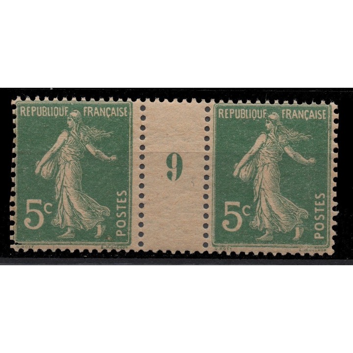 Timbre de collection France - 0137 Millésime 9 GC (1919)