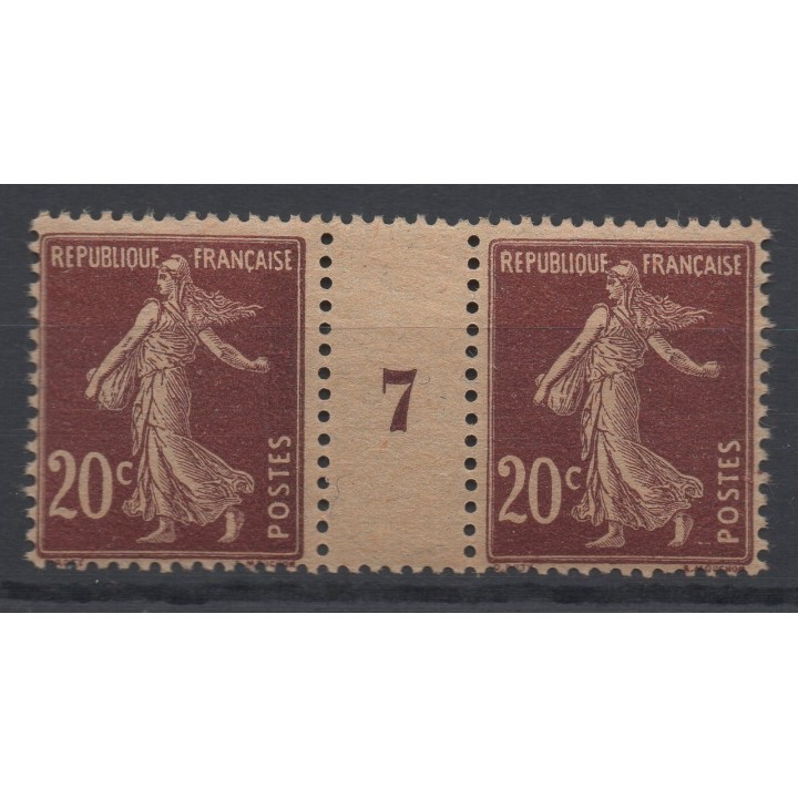 Timbre de collection France - 0139 Millésime 7 GC (1917)