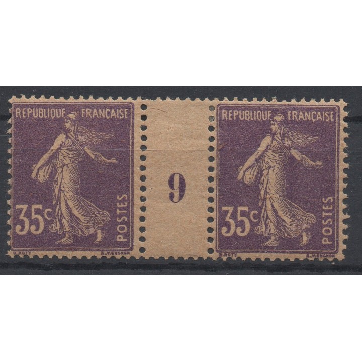 Timbre de collection France - 0142 Millésime 9 GC (1919)