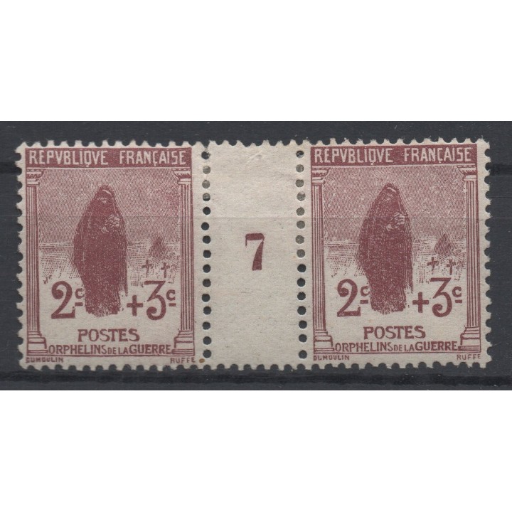 Timbre de collection France - 0148 Millésime 7 (1917)