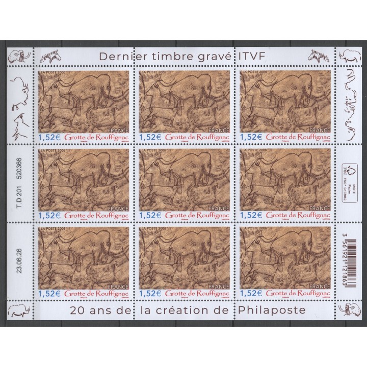 Timbre de collection France - 2026 - Grotte de Rouffignac - Mini Feuille - Hors abonnement