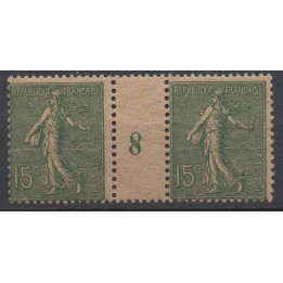 Timbre de collection France - 0130 Millésime 8 GC (1918)