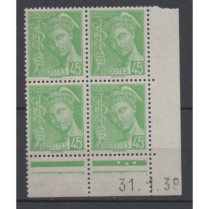 Timbre de collection France - 0414 Coin Daté (1939)