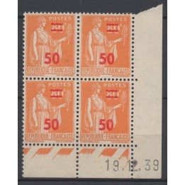 Timbre de collection France - 0481 Coin Daté (1939)