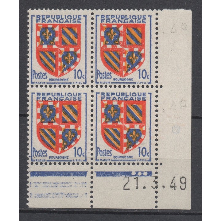 Timbre de collection France - 0834 Coin Daté (1949)