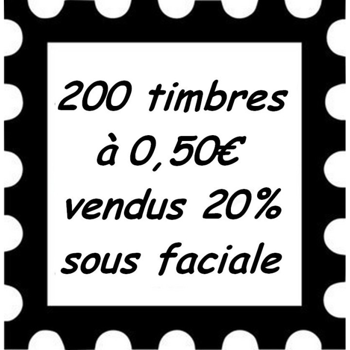 Lot de 200 timbres à 0,50 Euros