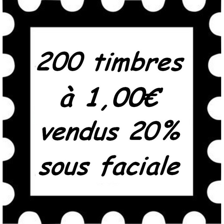 Lot de 200 timbres à 1,00 Euros