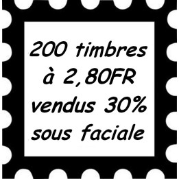 Lot de 200 timbres à 2,80 Francs