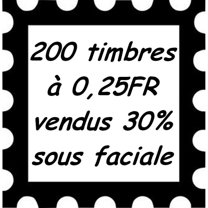 Lot de 200 timbres à 0,25 Franc