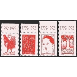France - 2772c à 2775c avec sigle \"1792-1992\"
