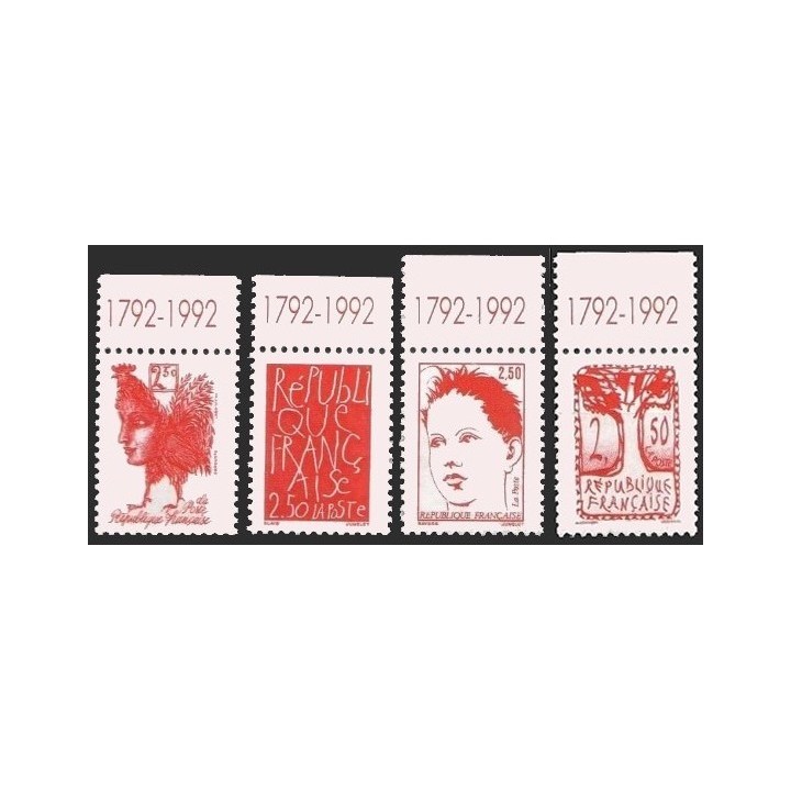 France - 2772c à 2775c avec sigle \"1792-1992\"