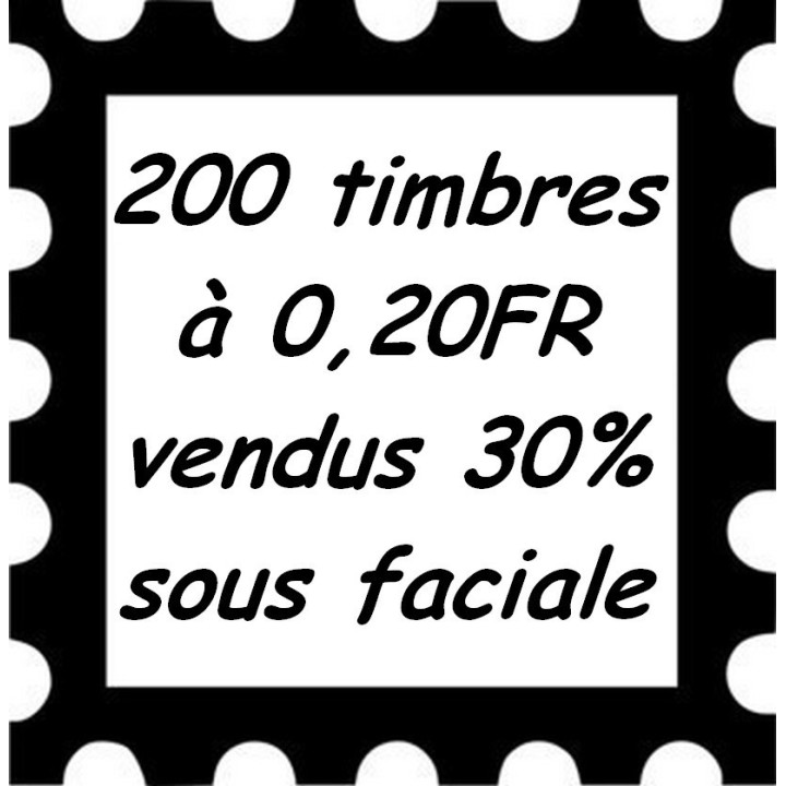 Lot de 200 timbres à 0,20 Franc