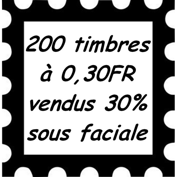 Lot de 200 timbres à 0,30 Franc