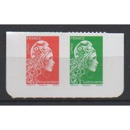 France - Autoadhésif 1653 Paire Horizontale R+V Issu du Carnet