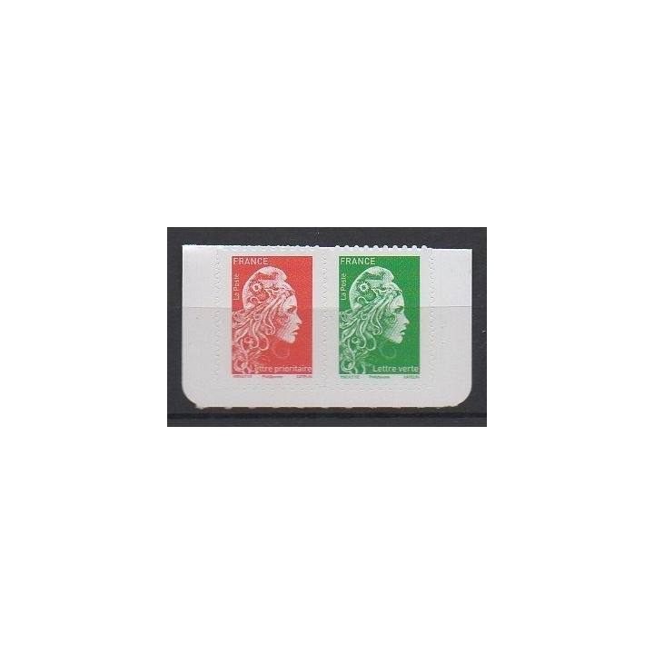France - Autoadhésif 1653 Paire Horizontale R+V Issu du Carnet