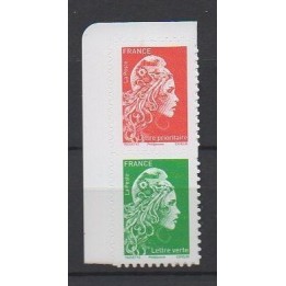 France - Autoadhésif 1653 Paire Verticale R+V Issu du Carnet