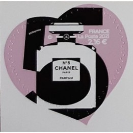 France - Autoadhésif 1955 Cœur Chanel \"rose\"