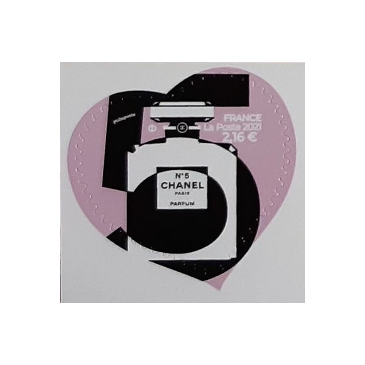 France - Autoadhésif 1955 Cœur Chanel \"rose\"