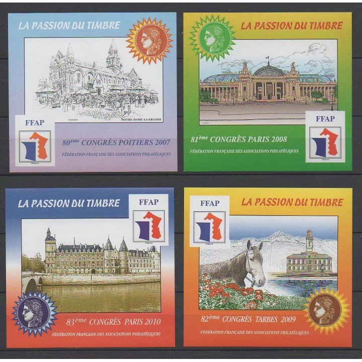 France - Bloc FFAP 01 à 04 Non Dentelé