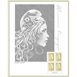 France - 5534A Affiche Marianne L\'Engagée 4x7€ - Hors Abonnement