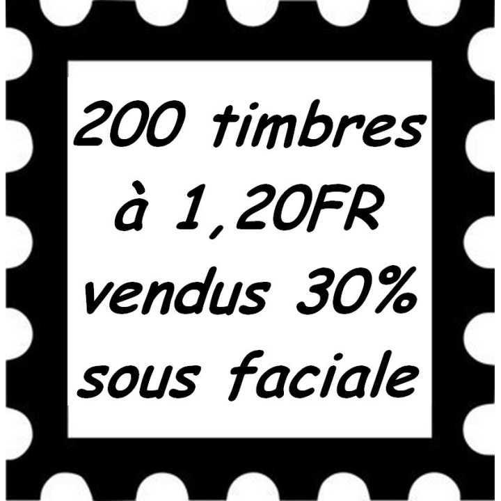 Lot de 200 timbres à 1,20 Francs