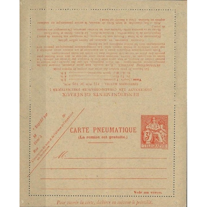 France - Entier Postal Pneumatique 2607-CLPP