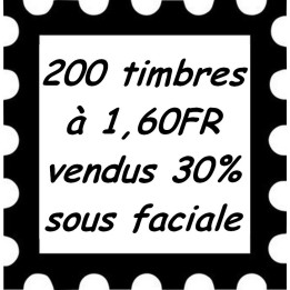 Lot de 200 timbres à 1,60 Francs