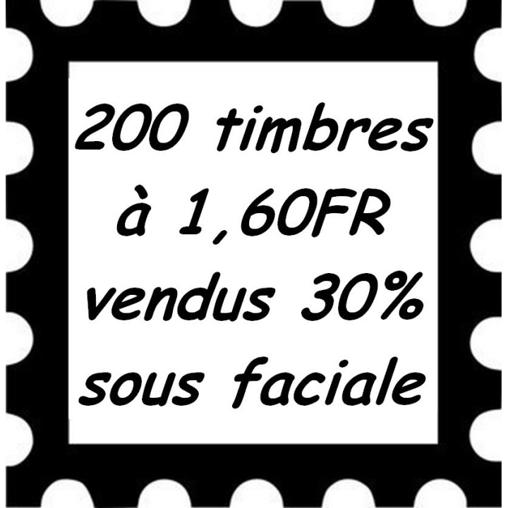 Lot de 200 timbres à 1,60 Francs