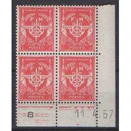 France - Franchise Militaire 12 Coin Daté (11/04/1957)