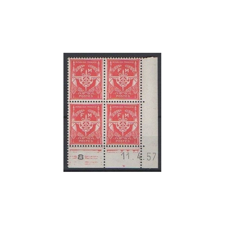 France - Franchise Militaire 12 Coin Daté (11/04/1957)
