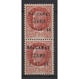 France - Libération de Bacarat N°6 - Type I et II se tenant