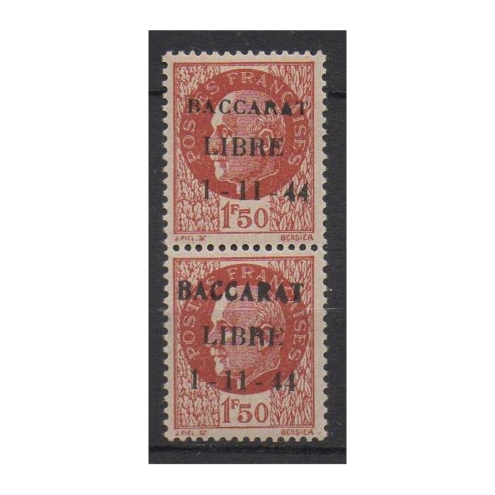 France - Libération de Bacarat N°6 - Type I et II se tenant