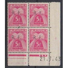 France - Libération de Bordeaux N°18T Type I - Coin daté