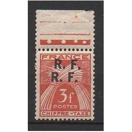 France - Libération de Bordeaux Taxe N°17a Type III - Double Surcharge Signé Brun (2 fois)